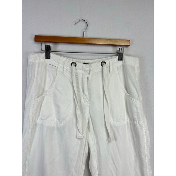Woman's Willi Smith White Wide Leg Linen Blend Pants - Size 8 Beachy Resort - Picture 4 of 15